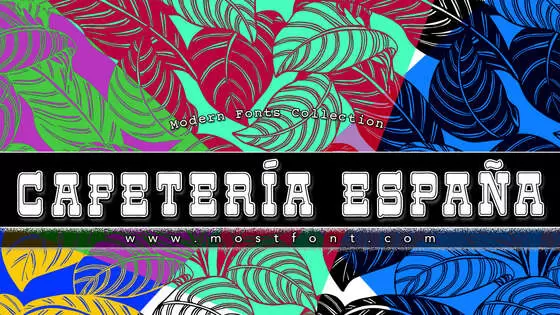 「Cafetería-España」字体排版样式