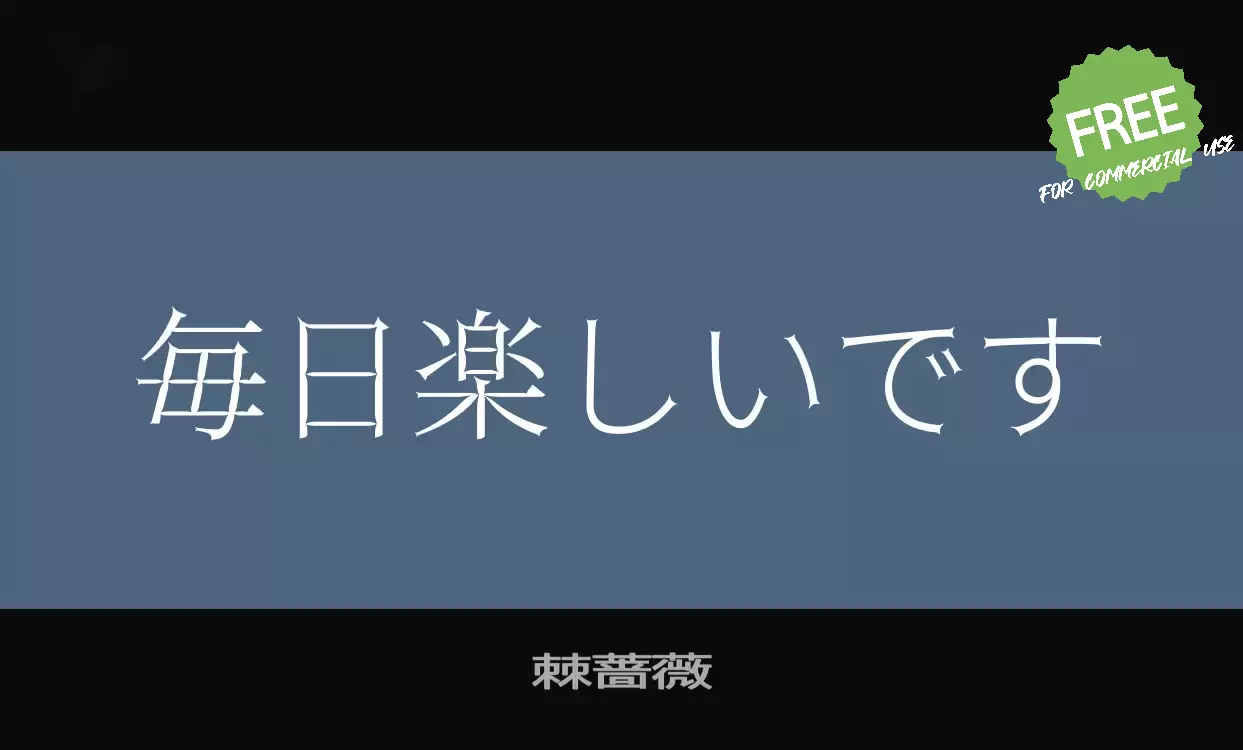 「棘蔷薇」字体效果图