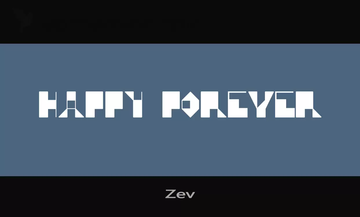 「Zev」字体效果图