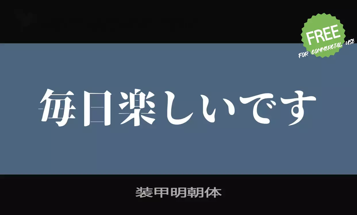 「装甲明朝体」字体效果图