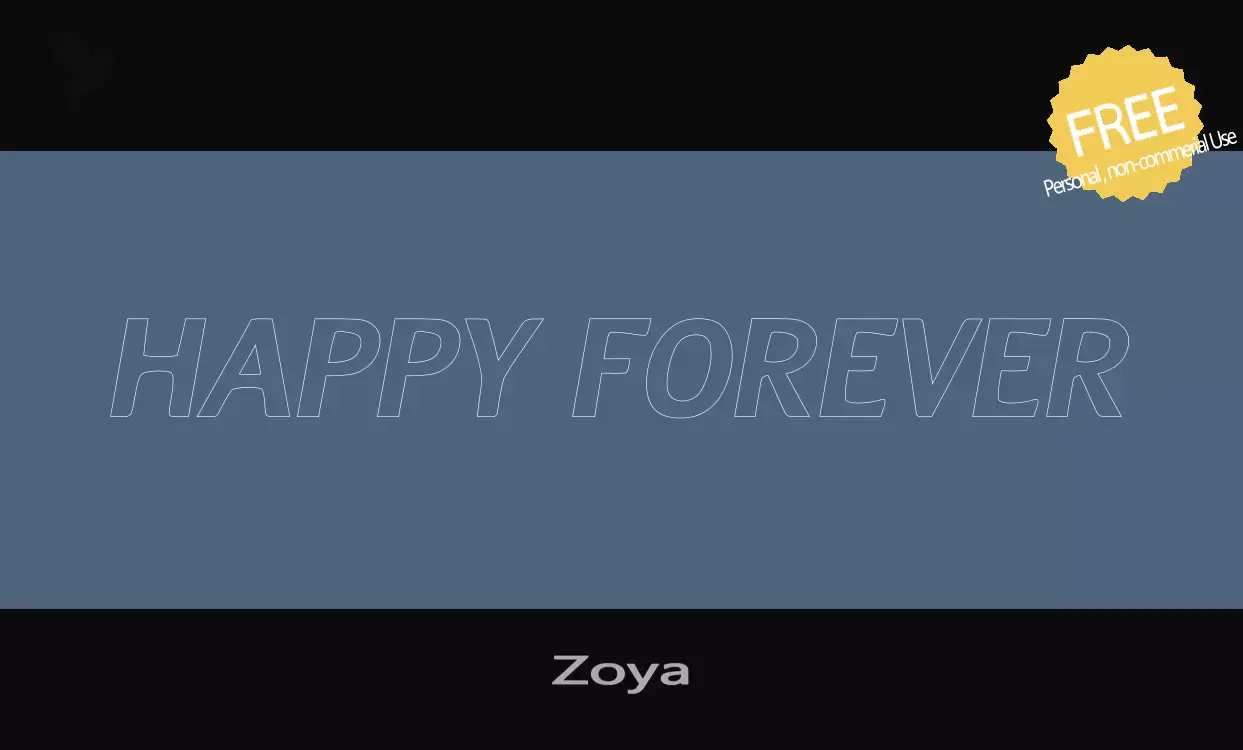 「Zoya」字体效果图
