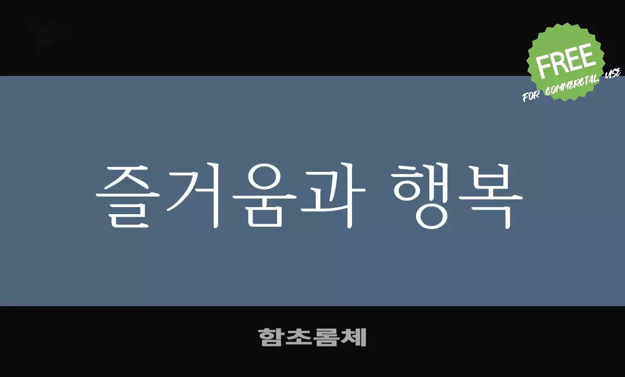 「함초롬체」字体效果图