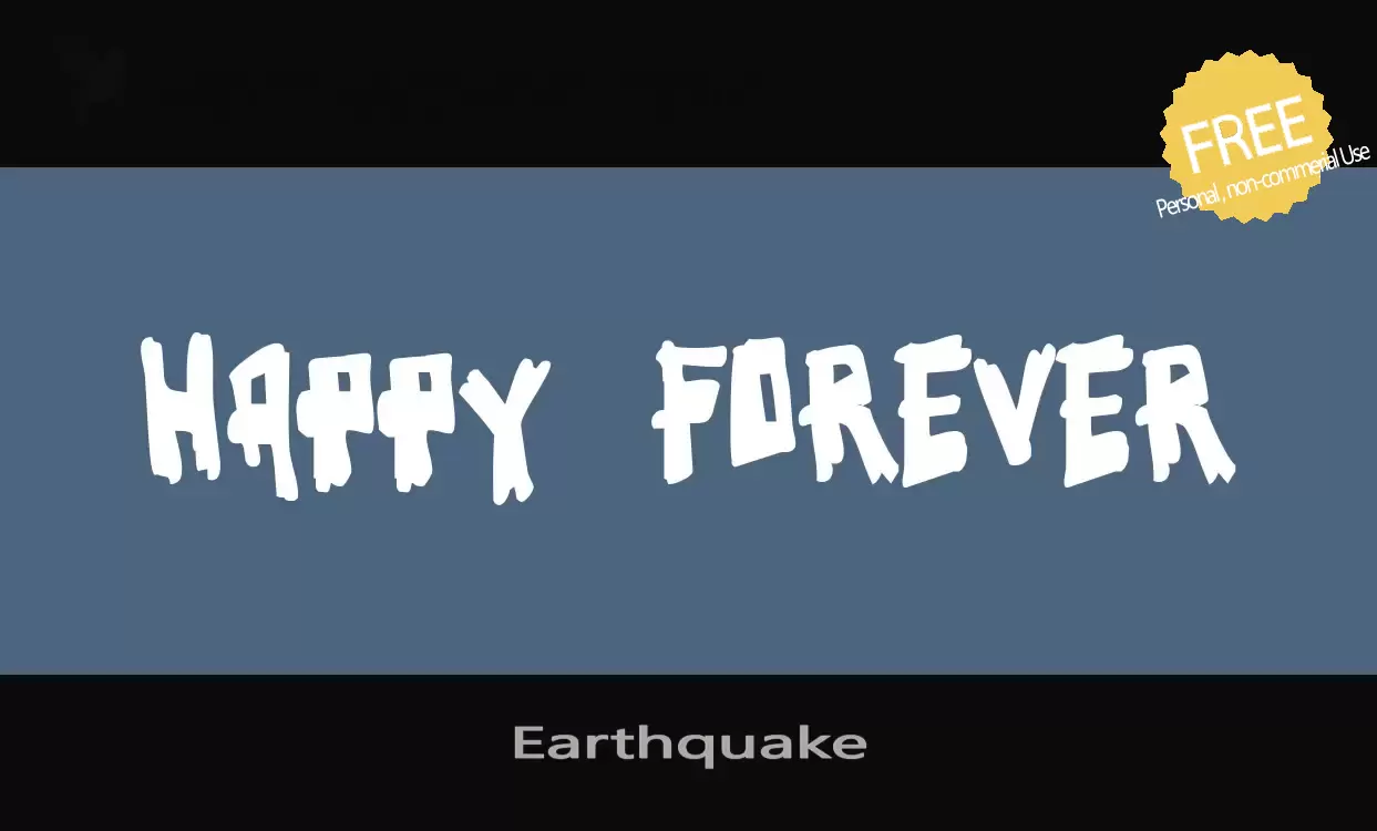 Font Sample of Earthquake