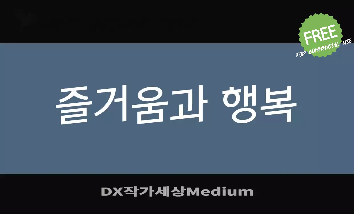 「DX작가세상Medium」字体效果图