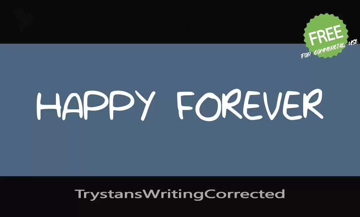 Font Sample of TrystansWritingCorrected