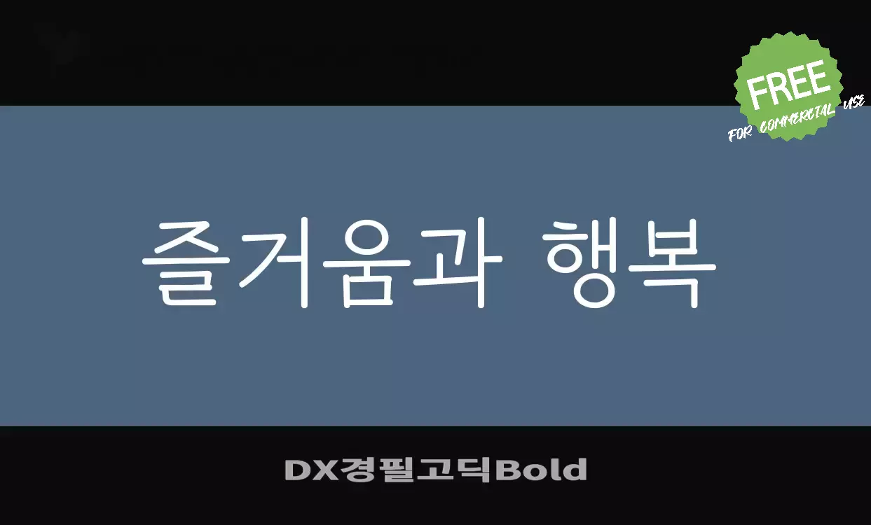 「DX경필고딕Bold」字体效果图