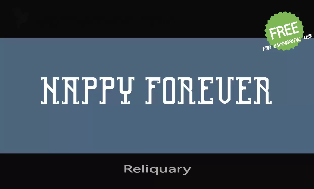 「Reliquary」字体效果图