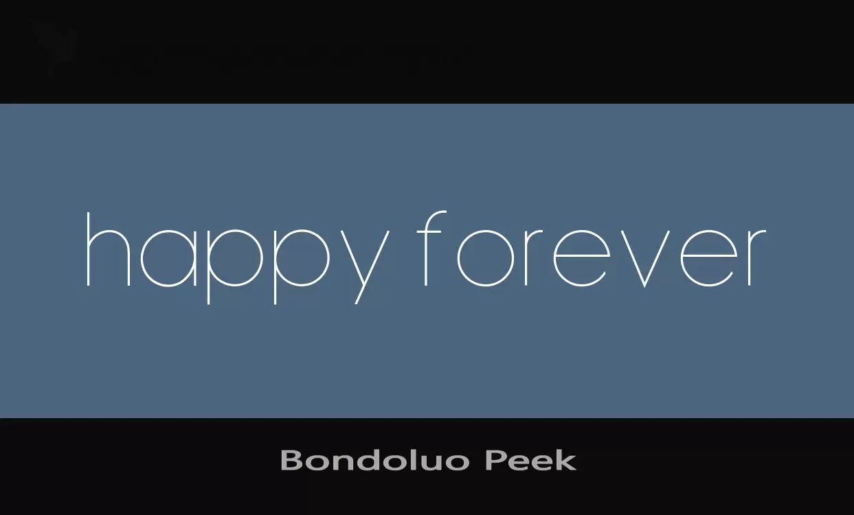 Font Sample of Bondoluo-Peek