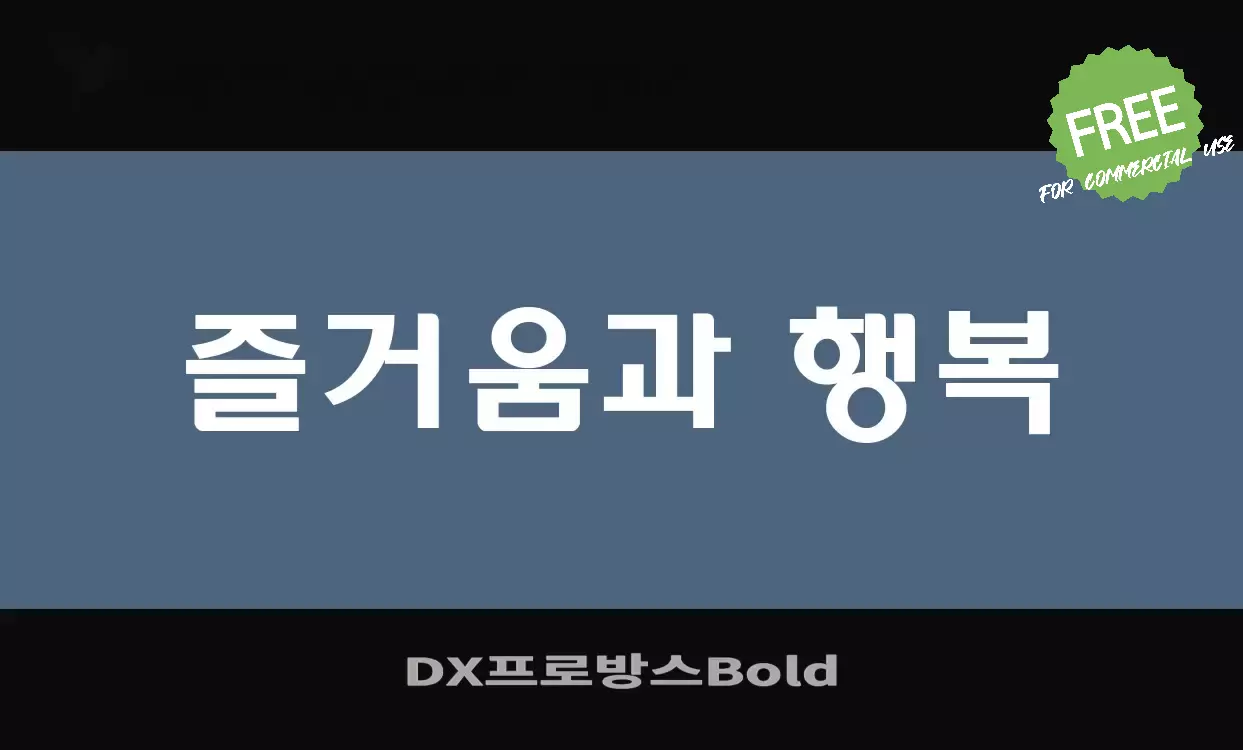 Font Sample of DX프로방스Bold