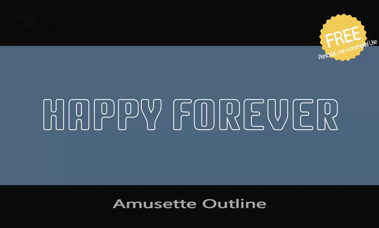 「Amusette-Outline」字体效果图