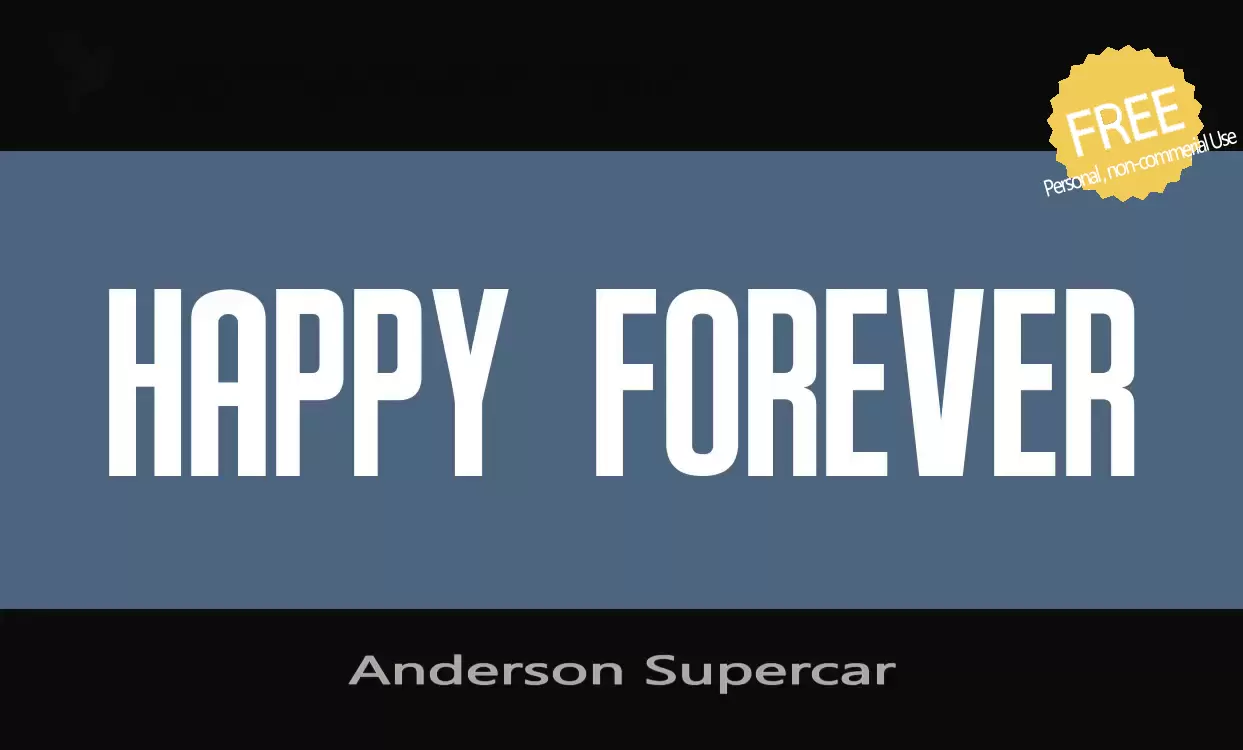 Font Sample of Anderson-Supercar