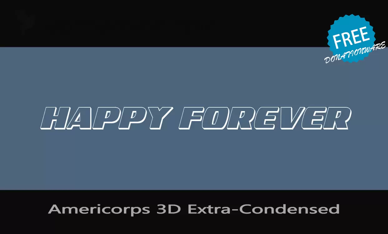 Font Sample of Americorps-3D-Extra-Condensed