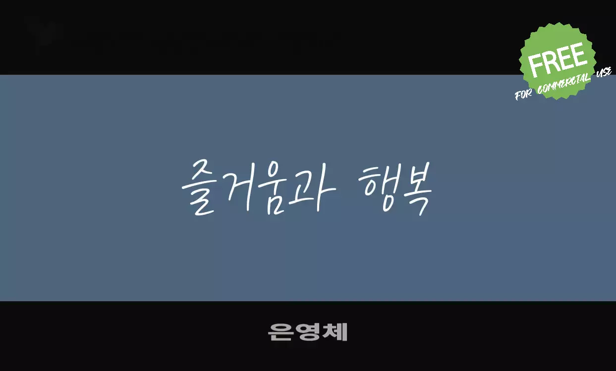 「은영체」字体效果图