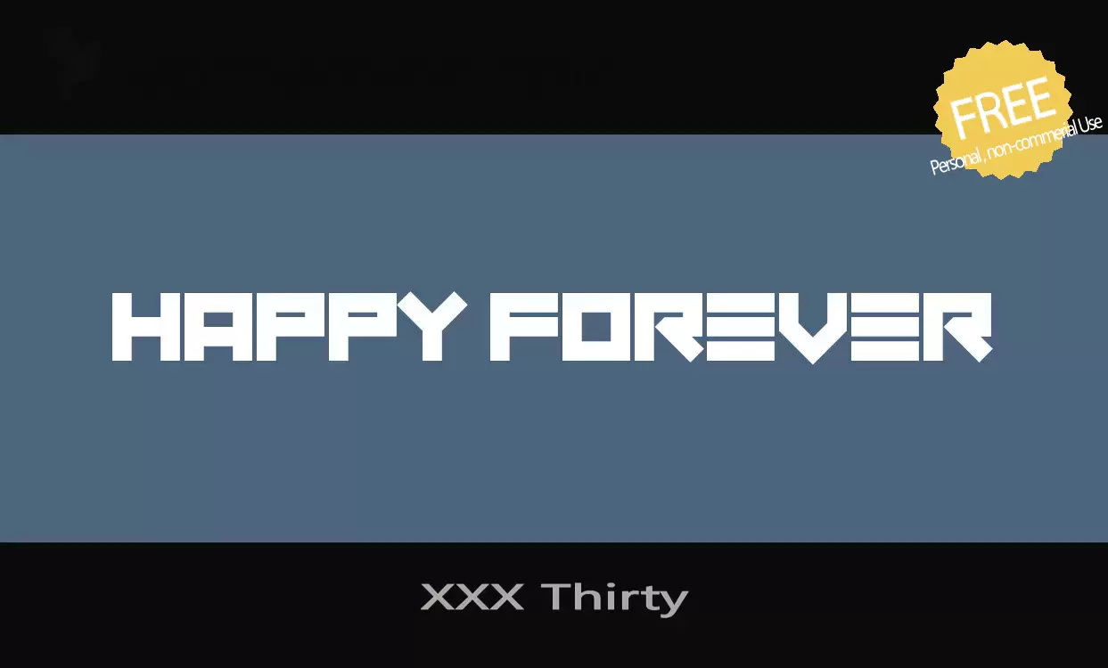 「XXX-Thirty」字体效果图
