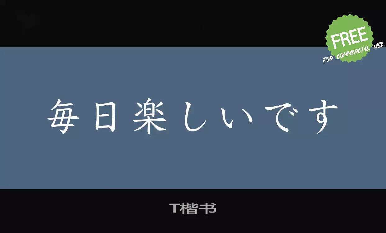 「T楷书」字体效果图