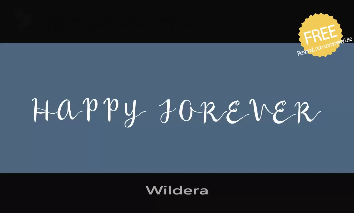 「Wildera-Regular」字体效果图
