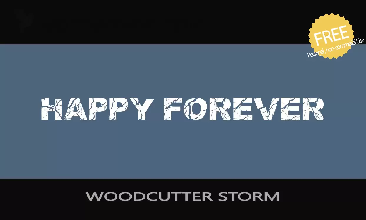 Font Sample of WOODCUTTER-STORM