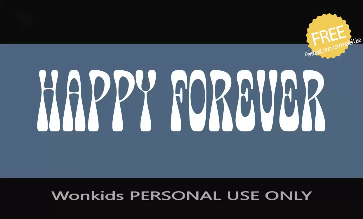 Font Sample of Wonkids-PERSONAL-USE-ONLY