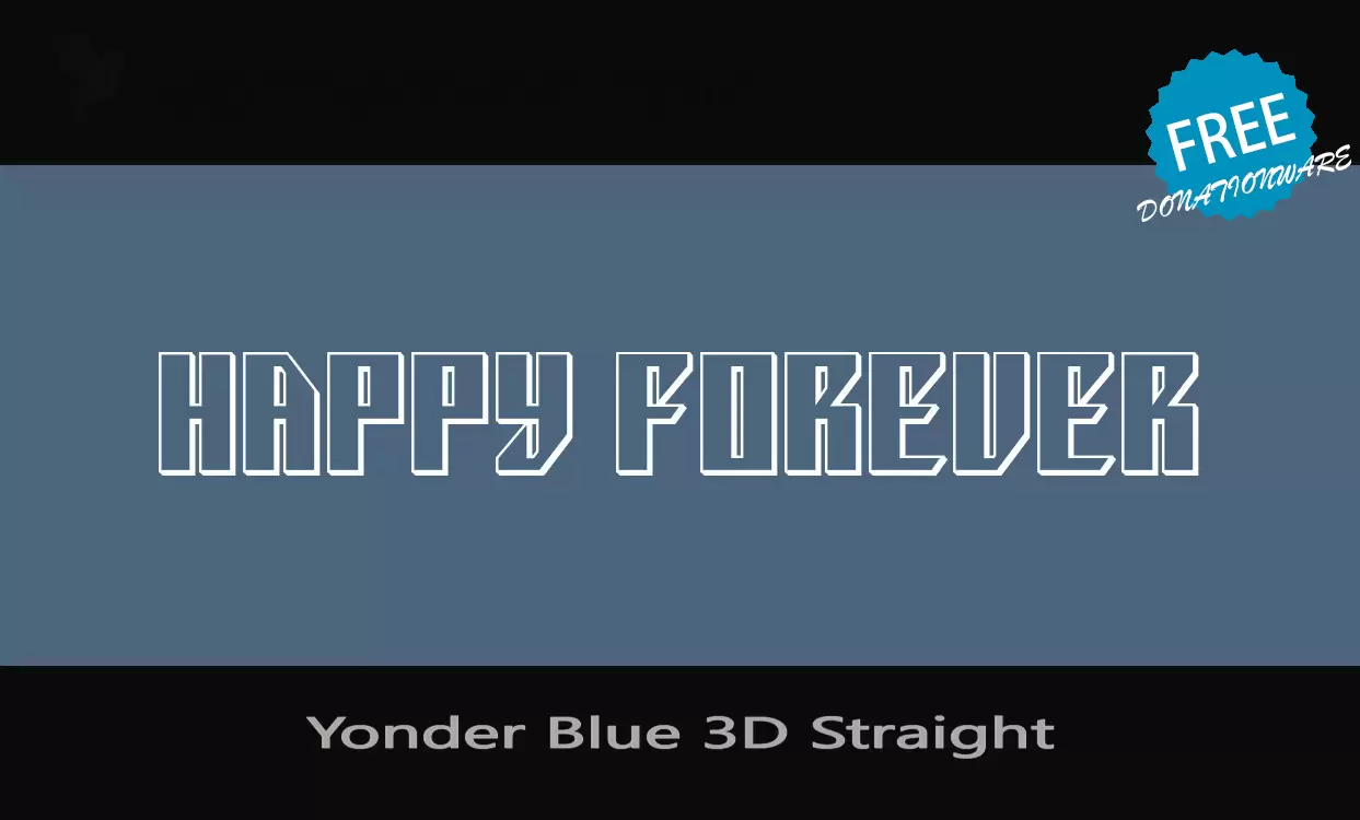 Font Sample of Yonder-Blue-3D-Straight