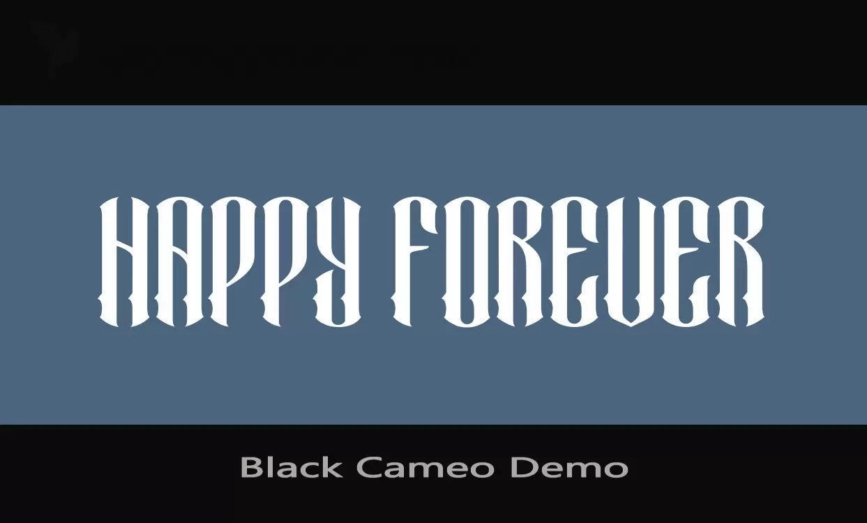 Font Sample of Black-Cameo-Demo