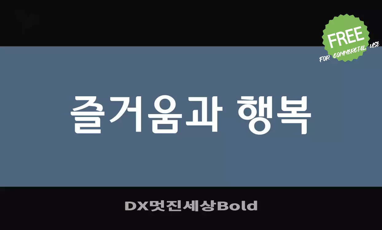 「DX멋진세상Bold」字体效果图