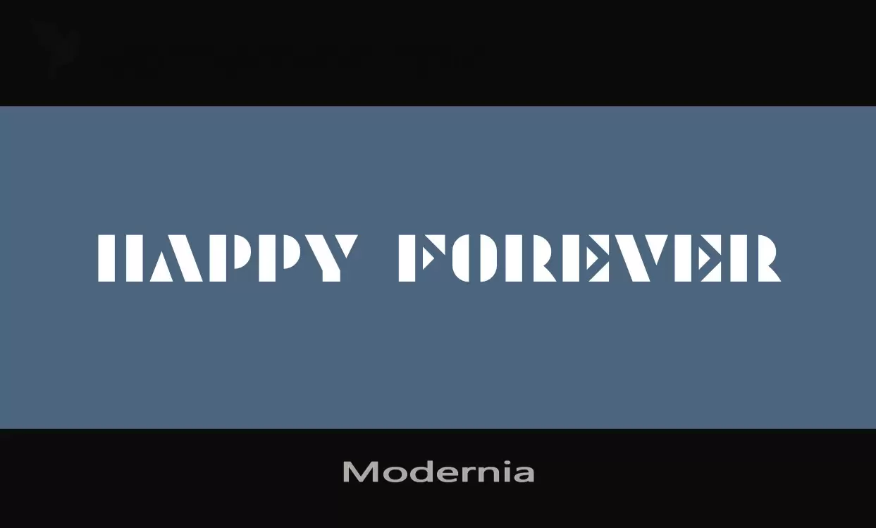 Font Sample of Modernia