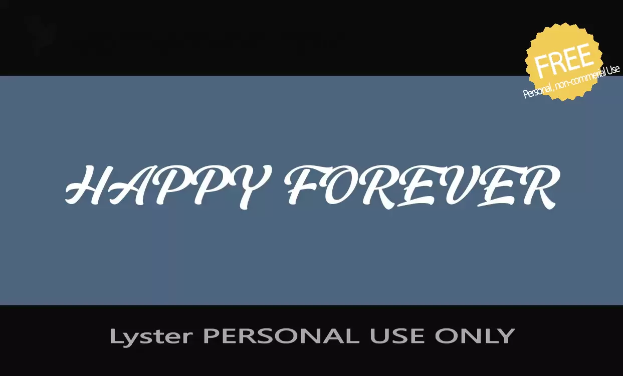 「Lyster-PERSONAL-USE-ONLY」字体效果图