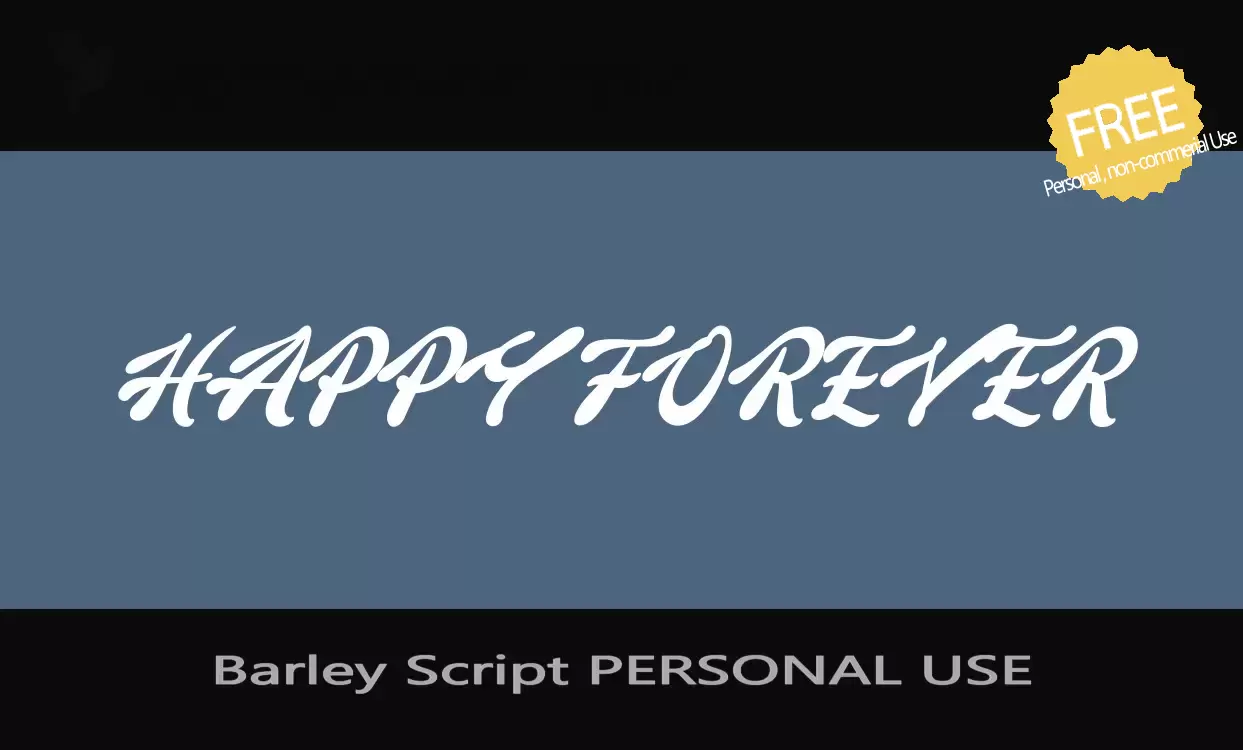「Barley-Script-PERSONAL-USE」字体效果图