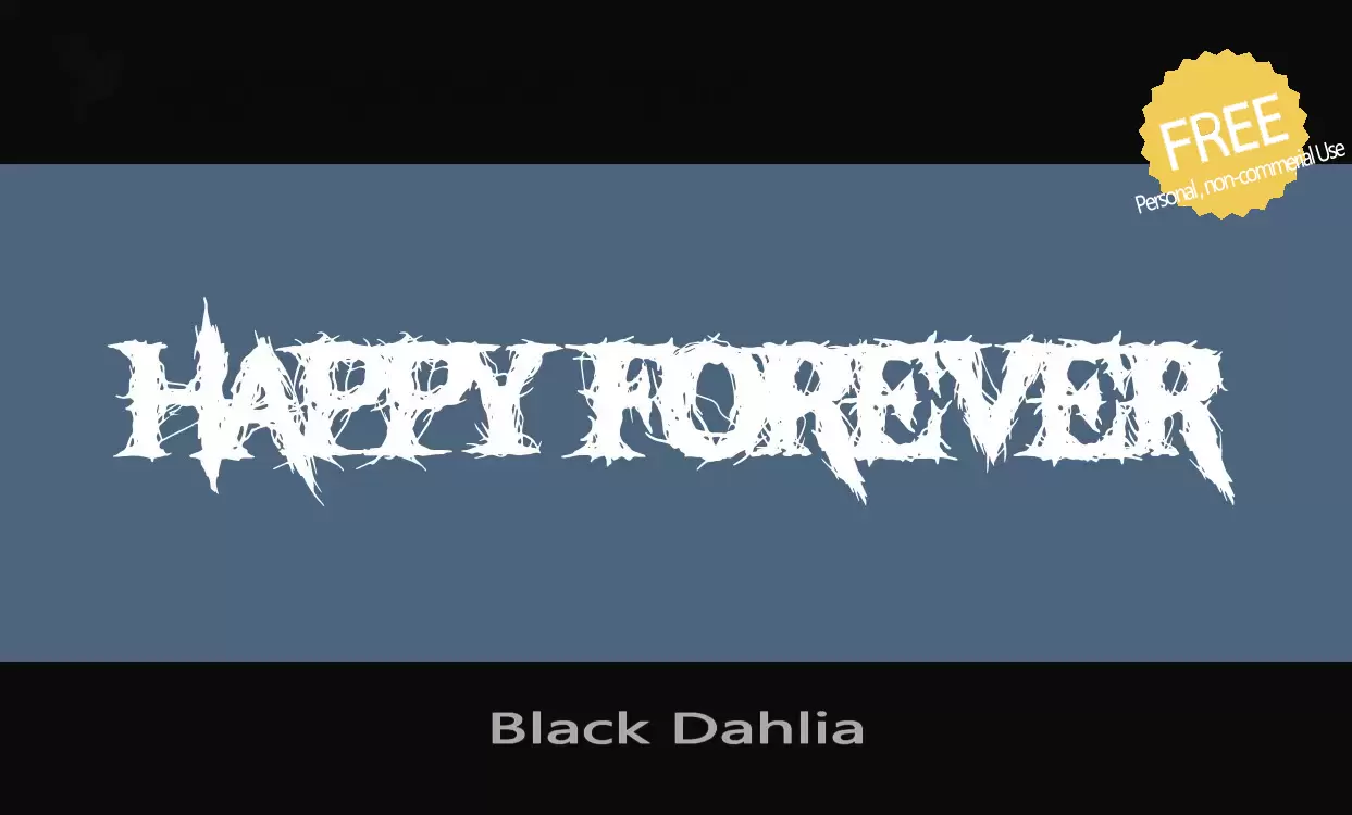 Font Sample of Black-Dahlia