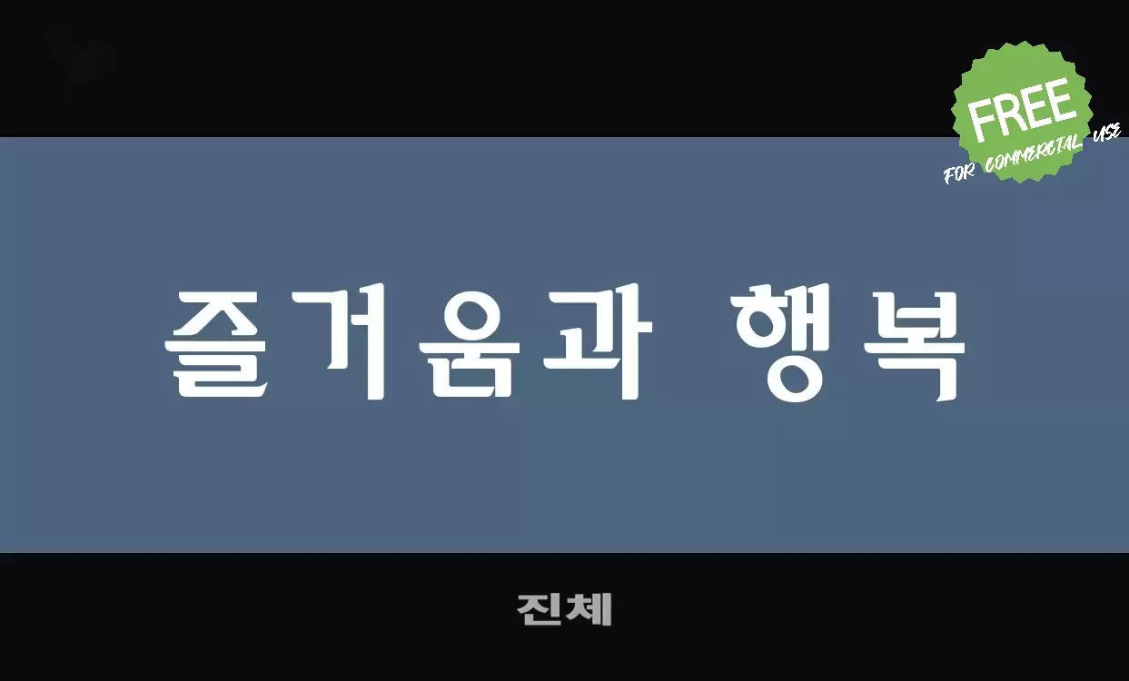 Font Sample of 진체