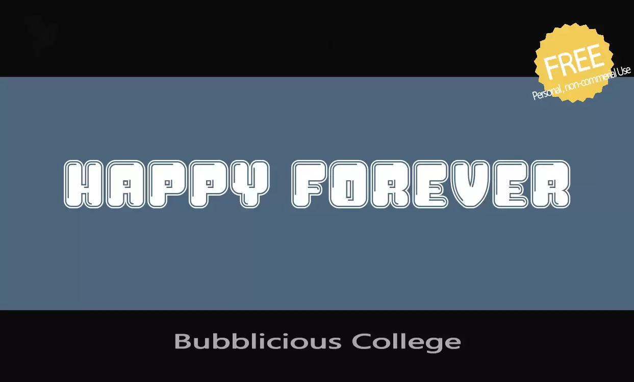 「Bubblicious-College」字体效果图