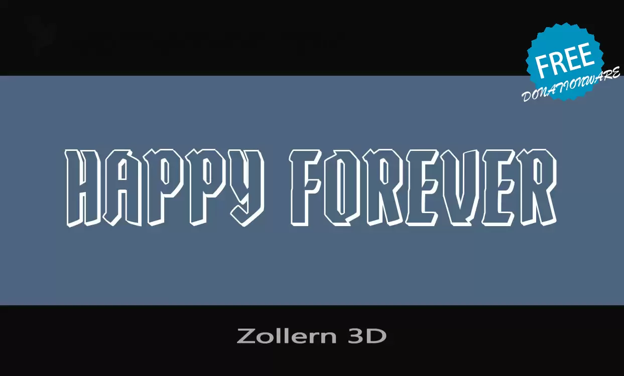 Font Sample of Zollern-3D