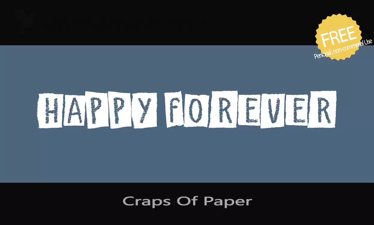 Font Sample of Craps-Of-Paper