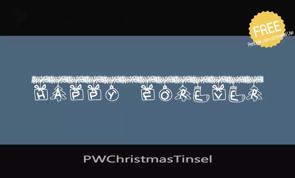 「PWChristmasTinsel」字体效果图