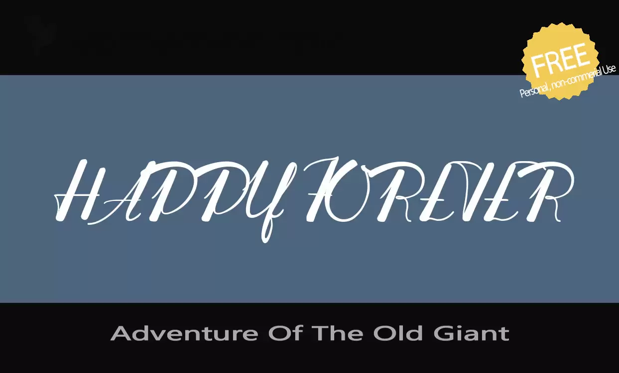 Font Sample of Adventure-Of-The-Old-Giant