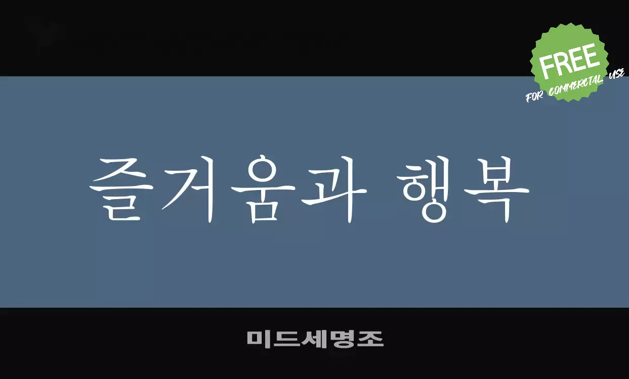 Font Sample of 미드세명조