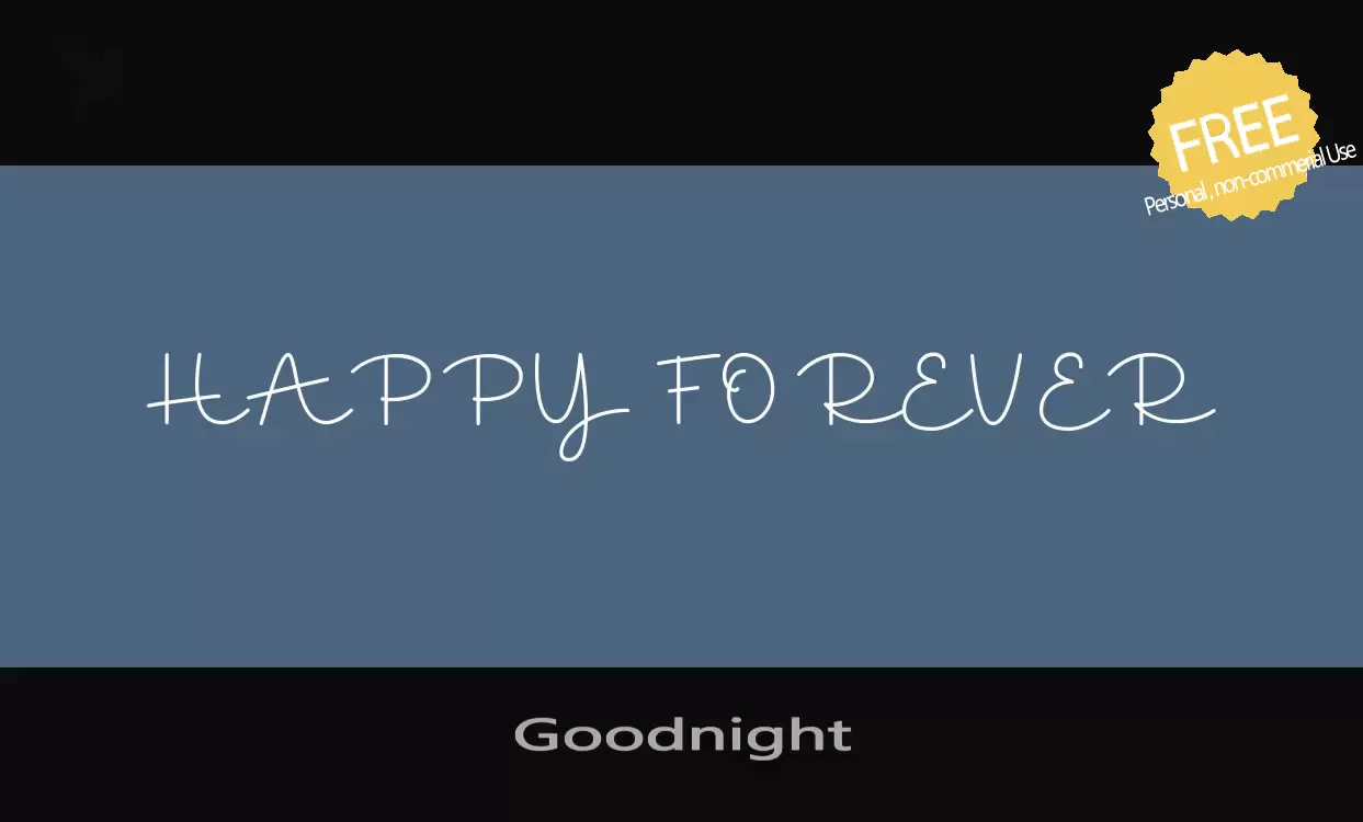 Font Sample of Goodnight