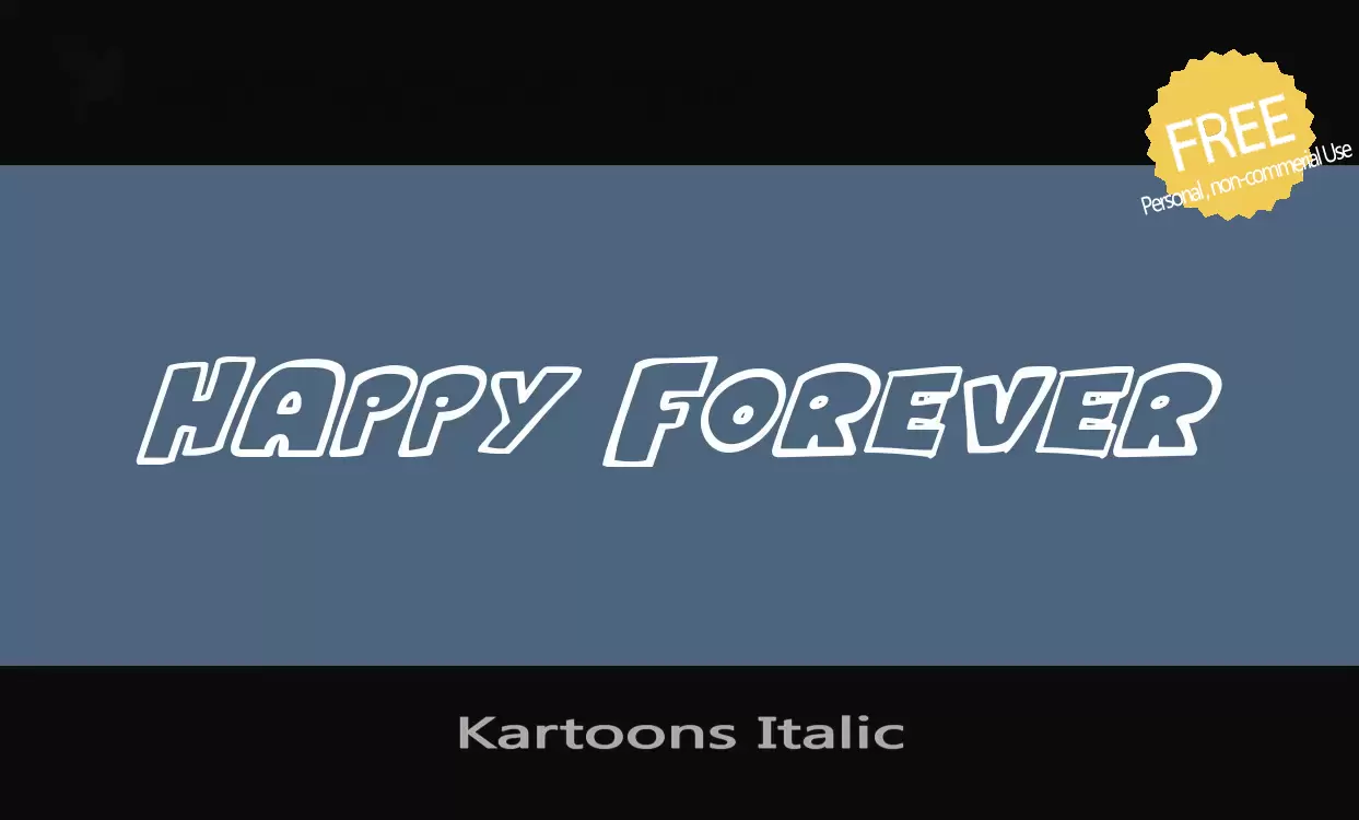 「Kartoons-Italic」字体效果图