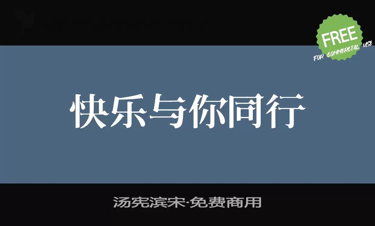 「汤宪滨宋·免费商用」字体效果图