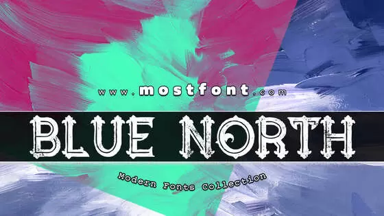Typographic Design of Blue-North-Inline-Grunge