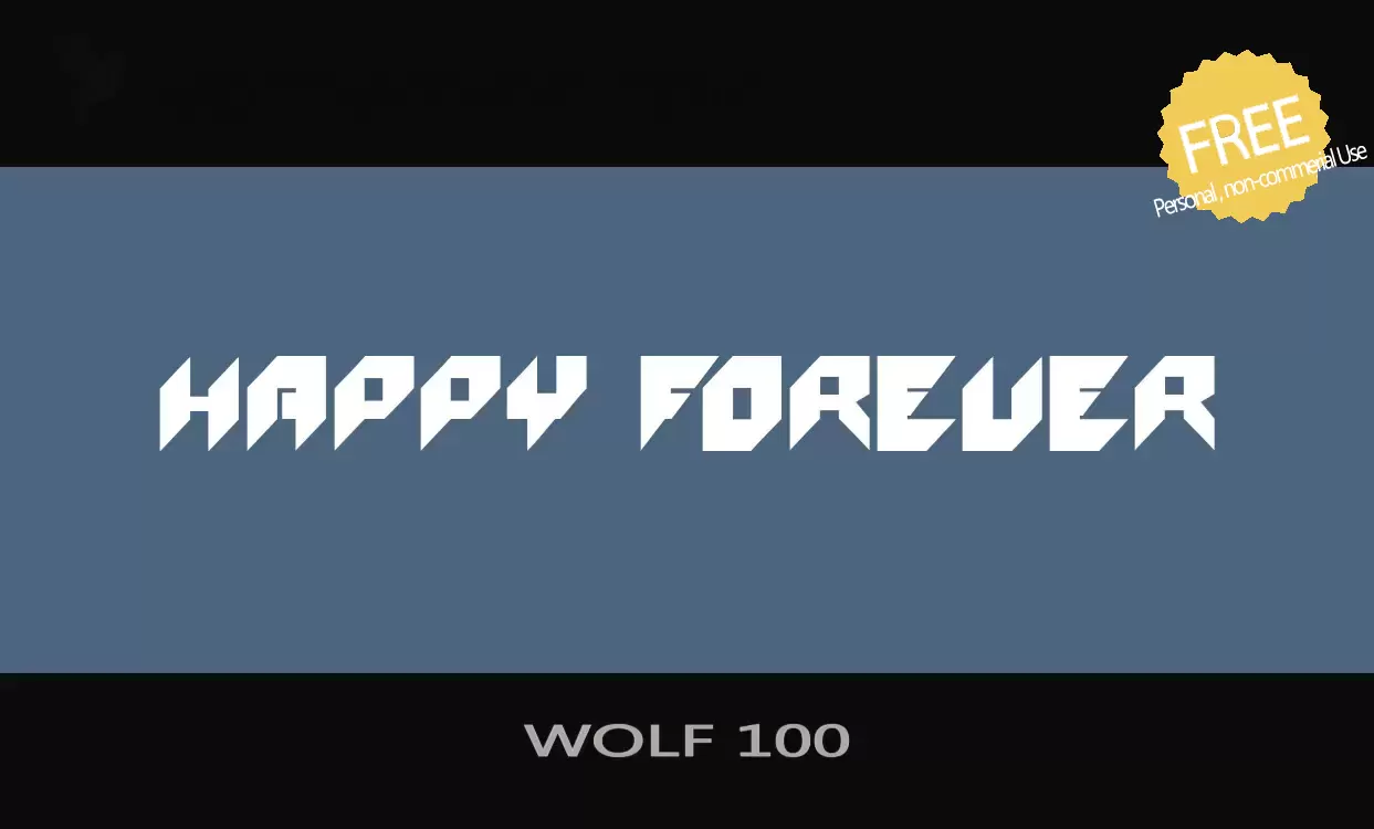 「WOLF-100」字体效果图
