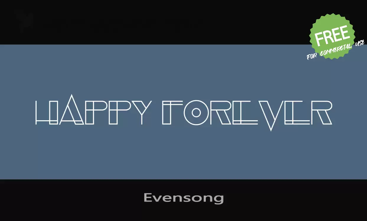 「Evensong」字体效果图
