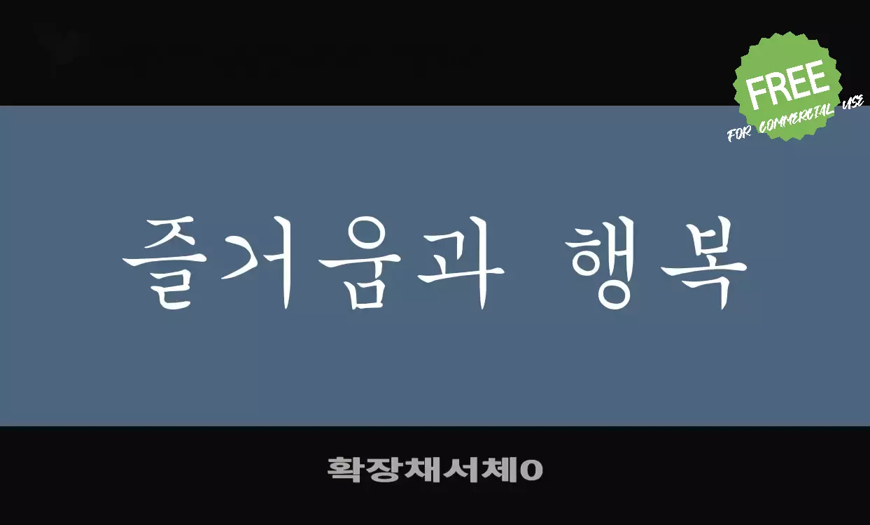 「확장채서체0」字体效果图