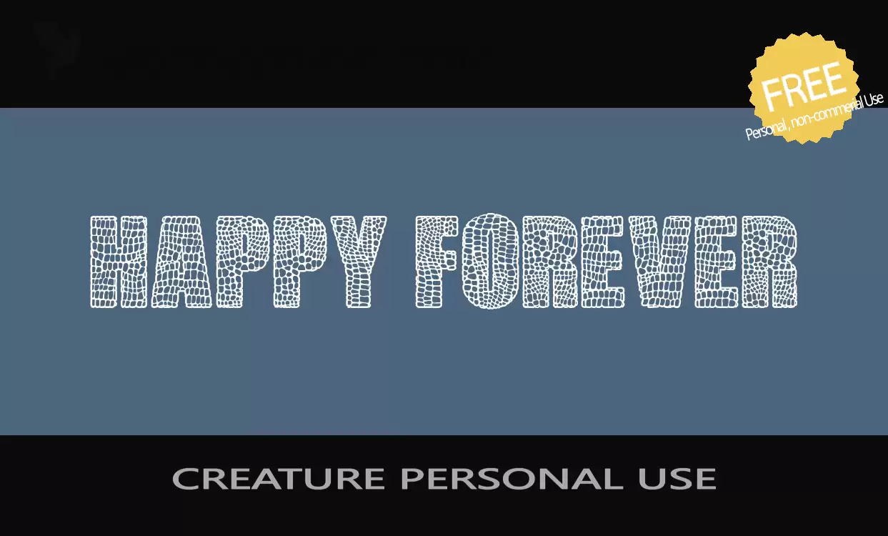 Font Sample of CREATURE-PERSONAL-USE