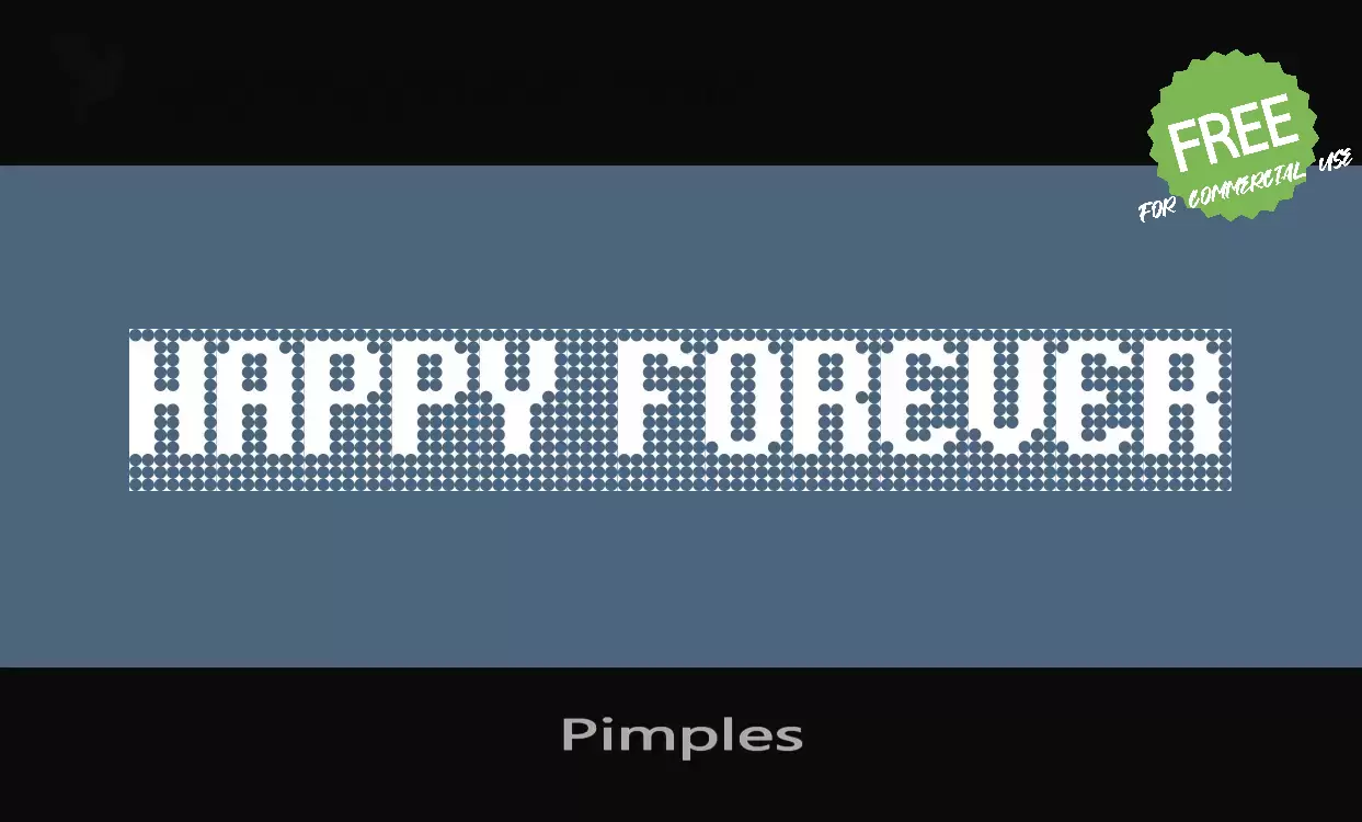 Font Sample of Pimples