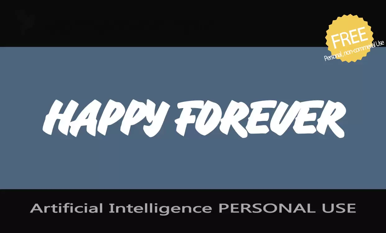Font Sample of Artificial-Intelligence-PERSONAL-USE