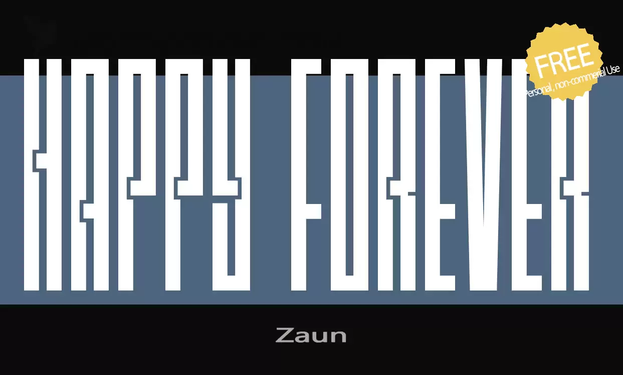 「Zaun」字体效果图