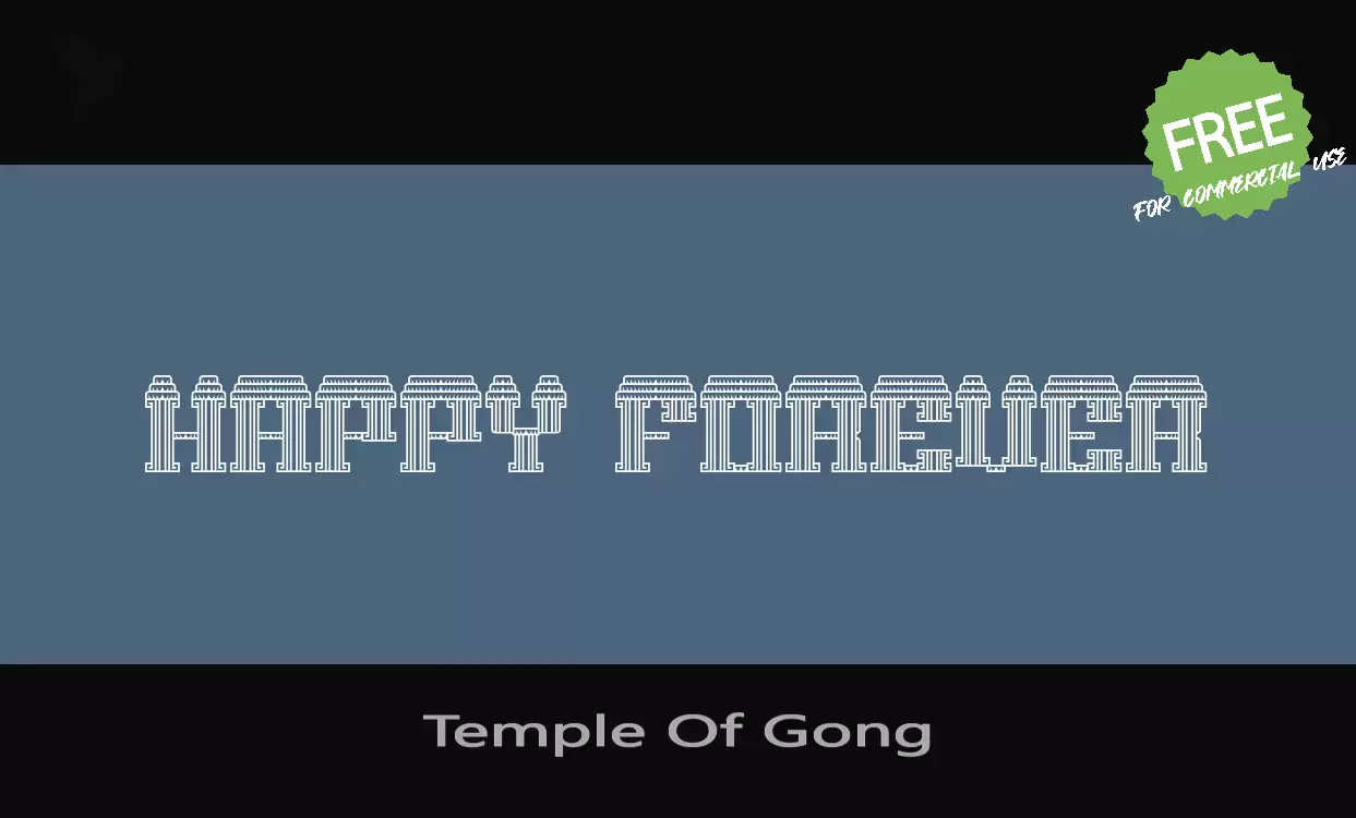 Font Sample of Temple-Of-Gong