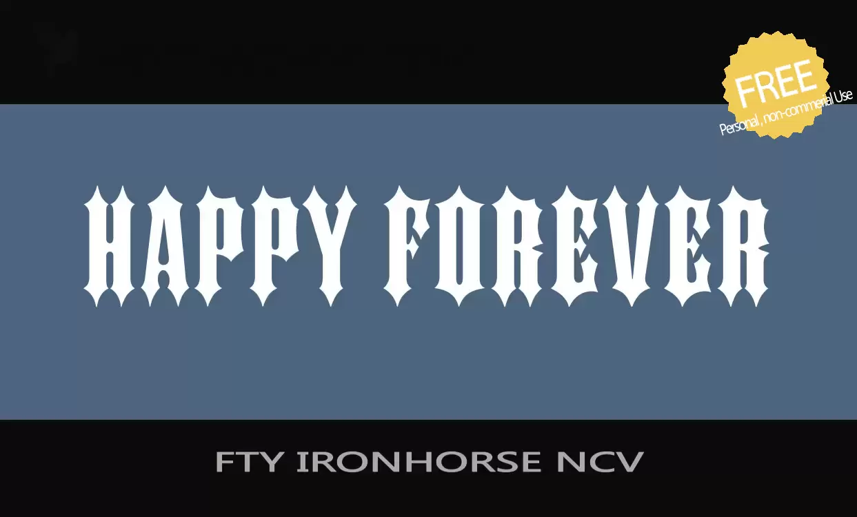 「FTY-IRONHORSE-NCV」字体效果图