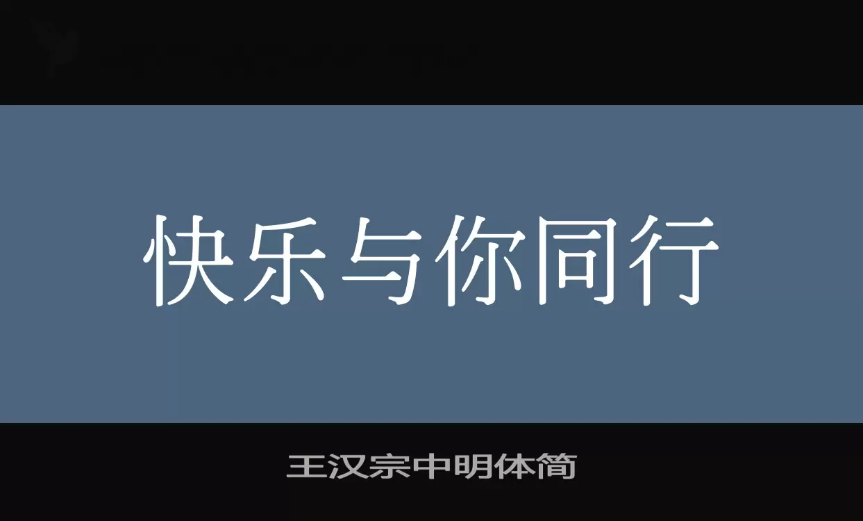 「王汉宗中明体简」字体效果图